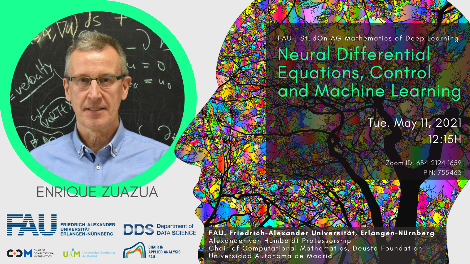 FAU StudOn AG Neural Differential Equations, Control and Machine Learning