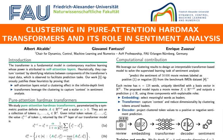 Clustering in Pure-attention Hardmax Transformers and Its Role in Sentiment Analysis