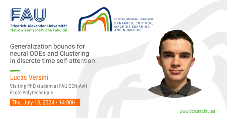 FAU DCN-AvH Seminar: Generalization bounds for neural ODEs and Clustering in discrete-time self-attention
