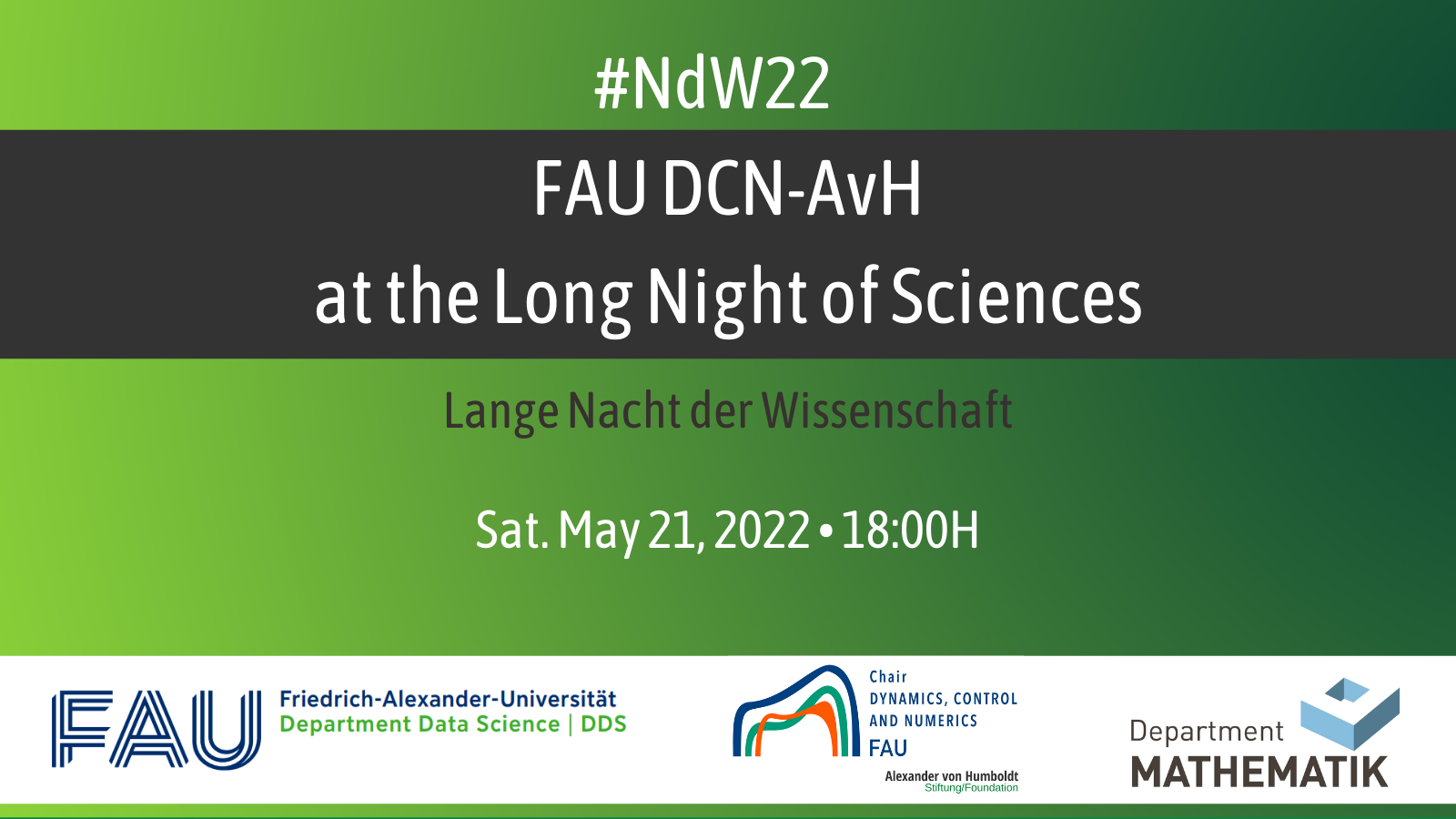 FAU DCN-AvH at #NdW22 Long Night of Sciences