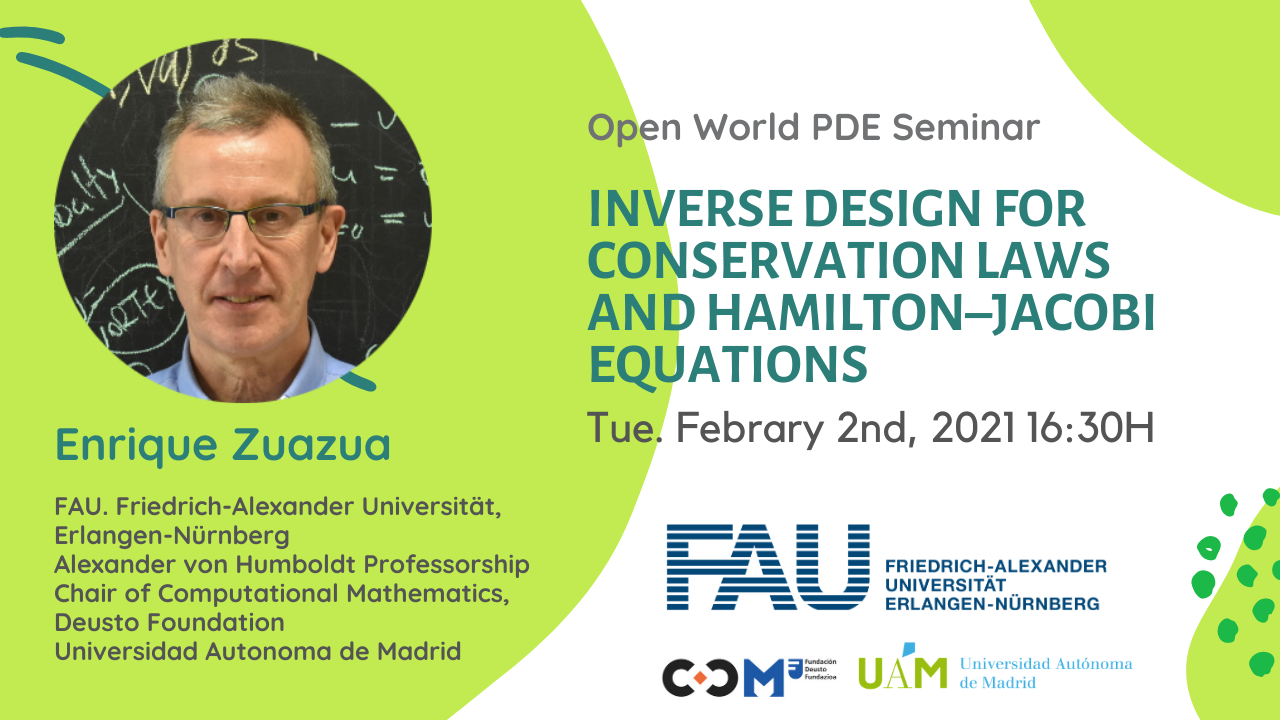 Open World PDE Seminar: Inverse design for conservation laws and Hamilton–Jacobi equations