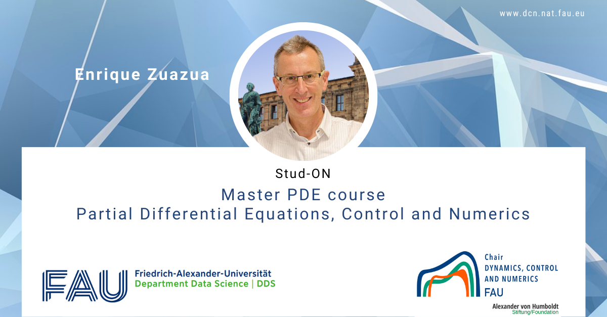 Master PDE course – Partial Differential Equations, Control and Numerics