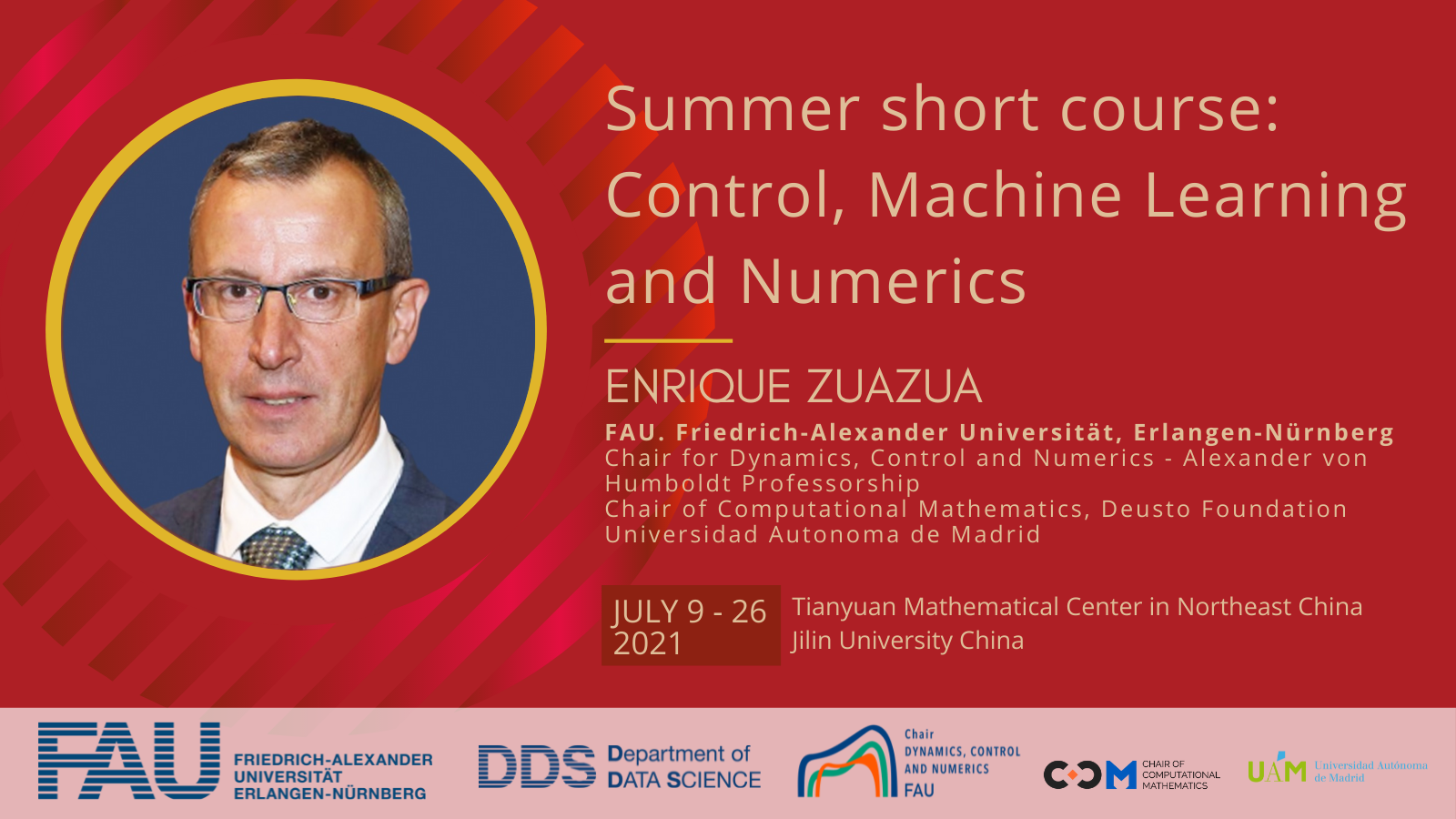 Summer short course (China) 3/4: Control, Machine Learning and Numerics by E. Zuazua